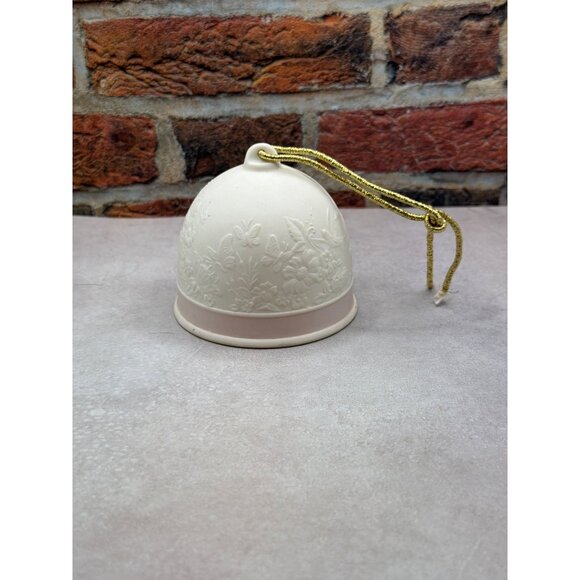 Lladro Collectors Society 1991 Porcelain Bell With Floral Design & Gold Cord - Picture 2 of 4